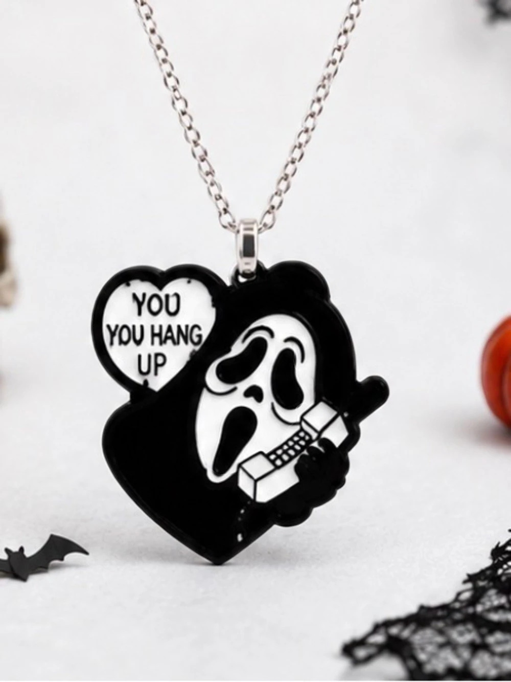 Black & White Horror Pendant Necklace